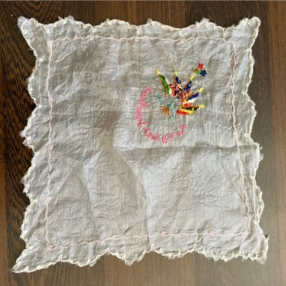 Antique WWI Embroidered Silk Hankie - WWI Flags Design - To My Dear Sweetheart